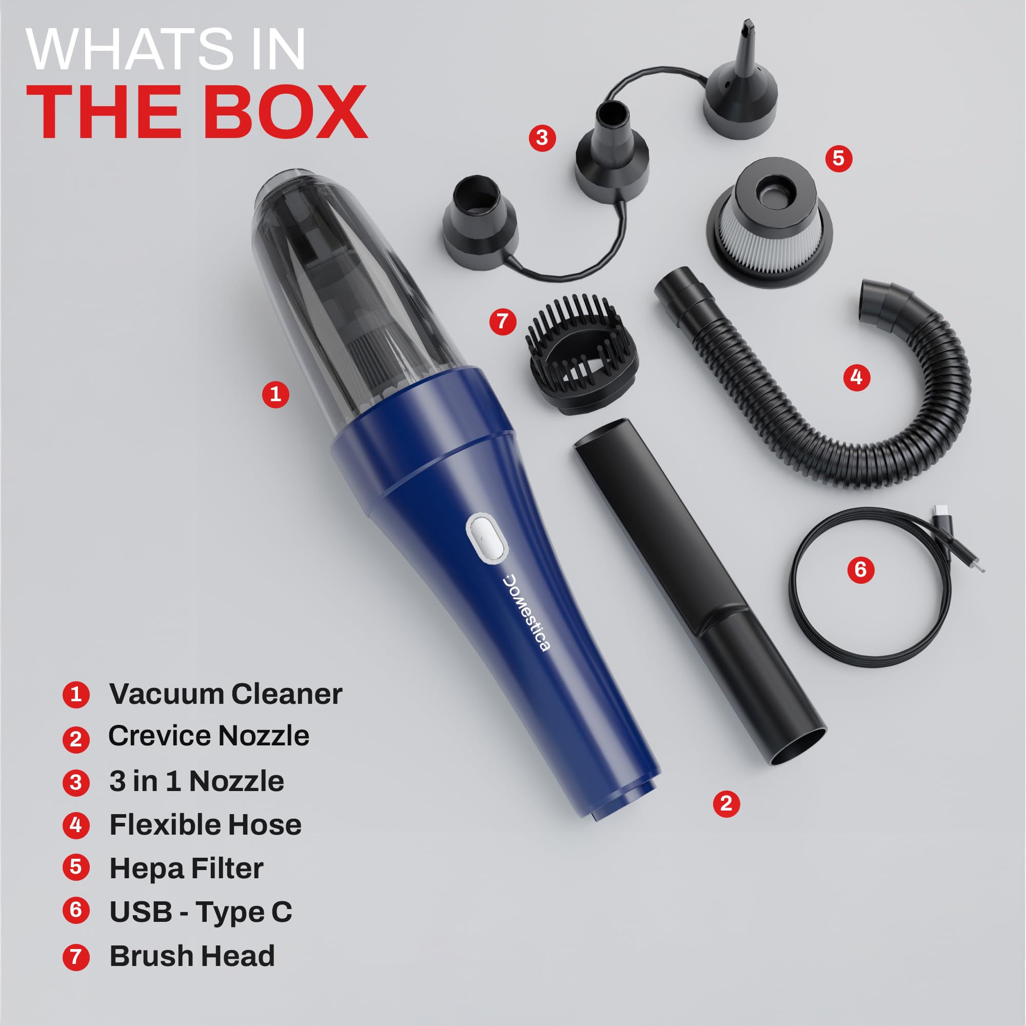 4-in-1 Cordless Car Vacuum Cleaner
