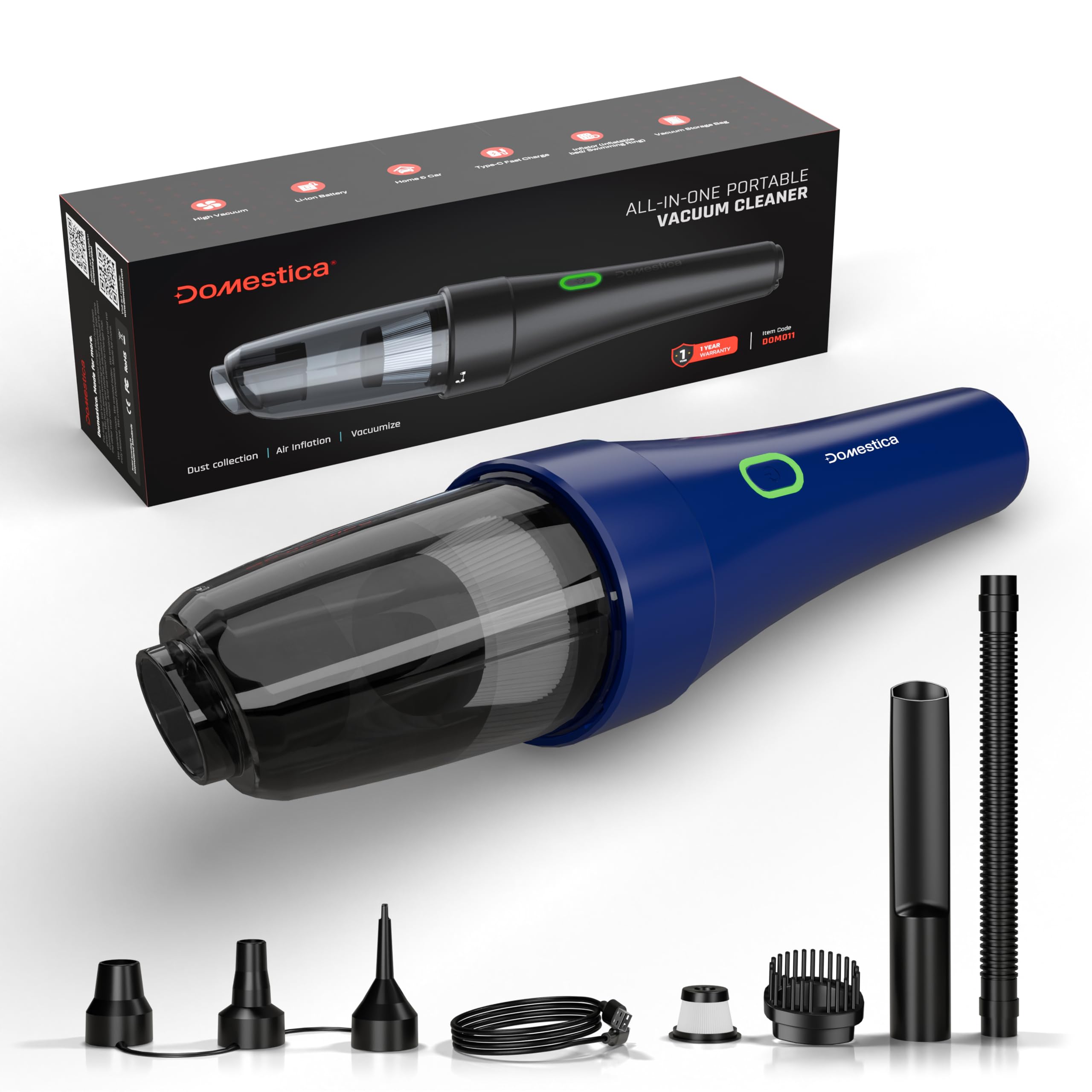 4-in-1 Cordless Car Vacuum Cleaner