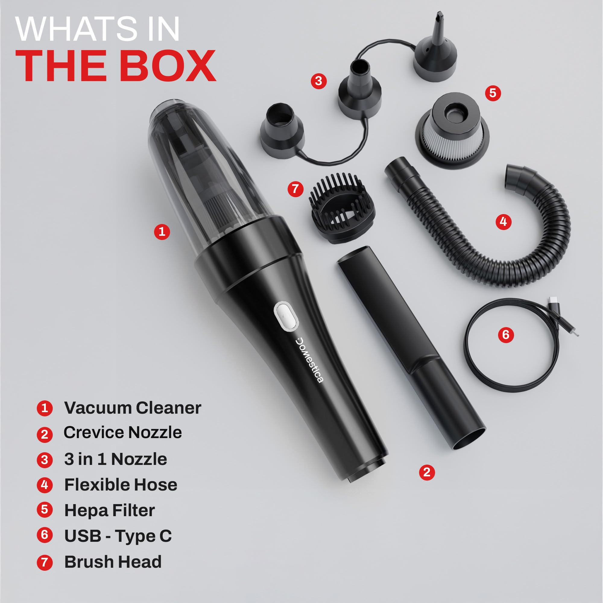 4-in-1 Cordless Car Vacuum Cleaner