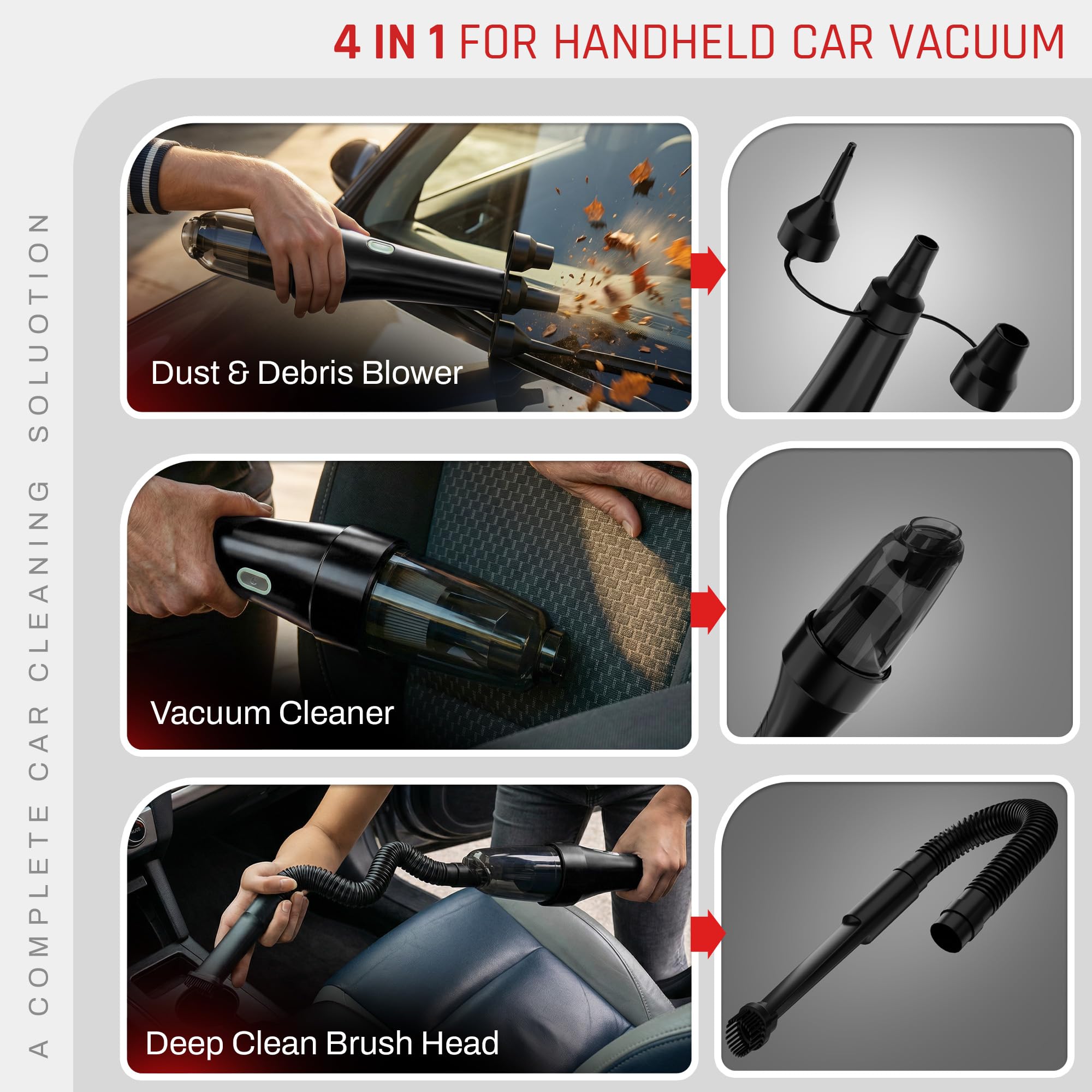 4-in-1 Cordless Car Vacuum Cleaner