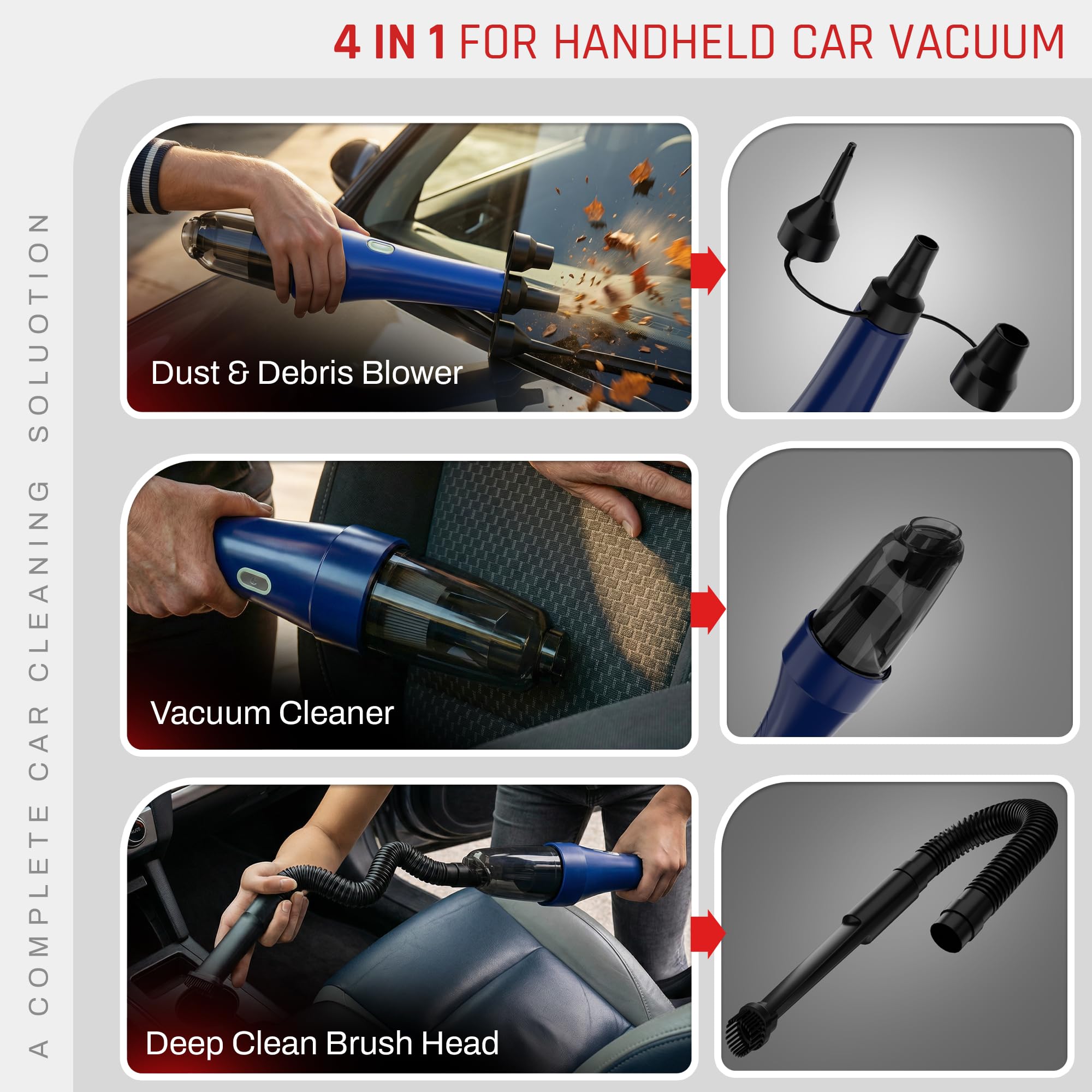 4-in-1 Cordless Car Vacuum Cleaner