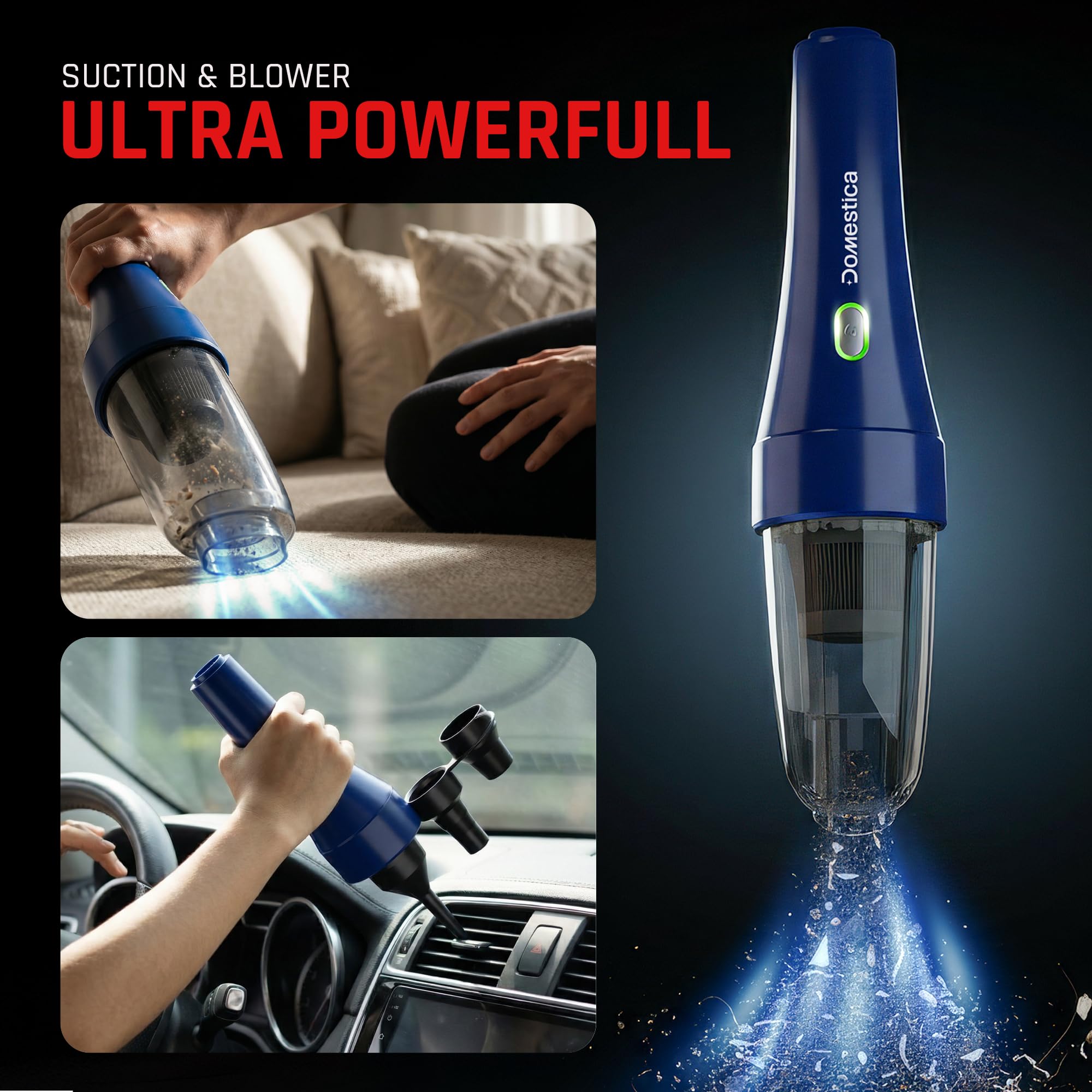 4-in-1 Cordless Car Vacuum Cleaner